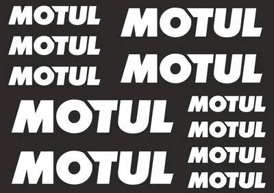 Motul Oil Decals Stickers Graphic Set Motorcycle Vinyl Adhesive 11 Pcs White - 1
