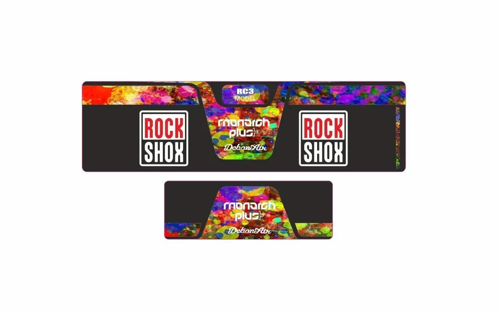 Rock Shox MONARCH Plus RC3 Debon Air Rear Shock Decal Sticker Adhesive Oil Slick - 1