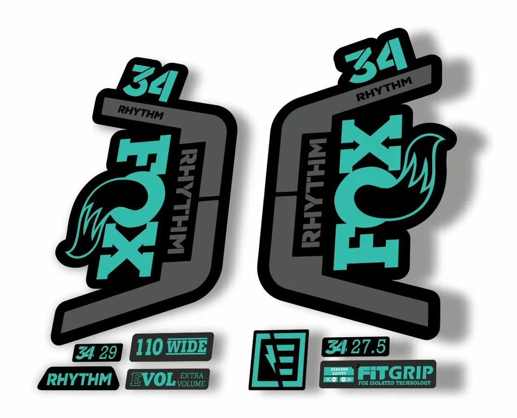 FOX 34 Rhythm 2019 Forks Suspension Factory Decal Sticker Adhesive Dolphin-Gray - 1