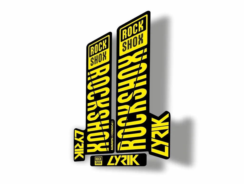 Rock Shox LYRIK 2018 Mountain Bike Cycling Decal Kit Sticker Adhesive Yellow - 1