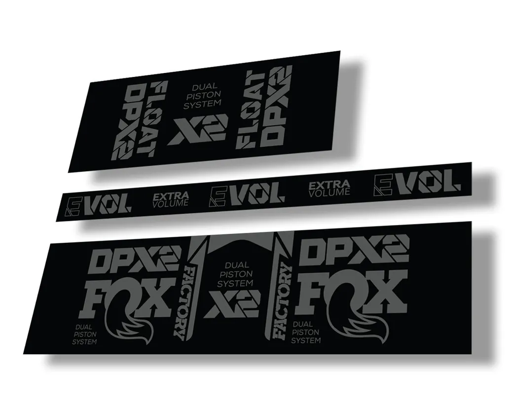 FOX Float DPX2 2021 Factory Rear Shock Suspension Sticker Decal Kit Gray - 1