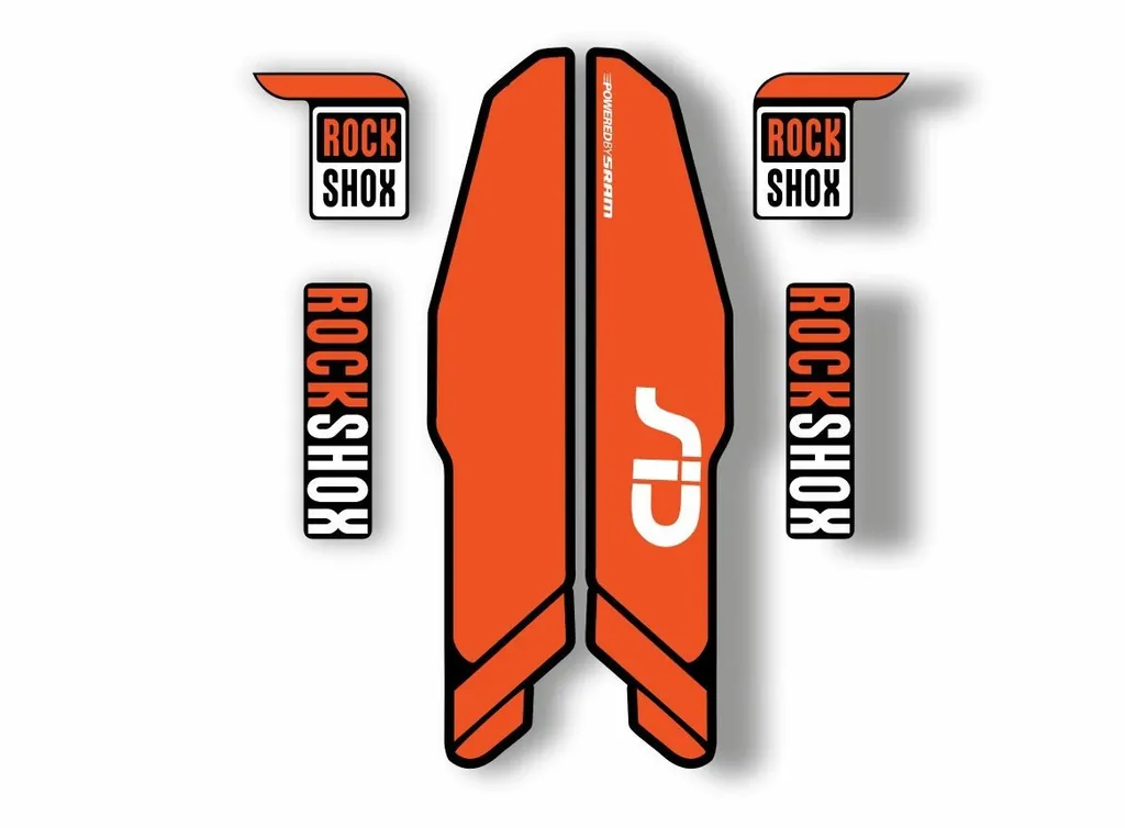 Rock Shox SID 2015 Mountain Bike Cycling Decal Kit Sticker Adhesive Kit Orange - 1