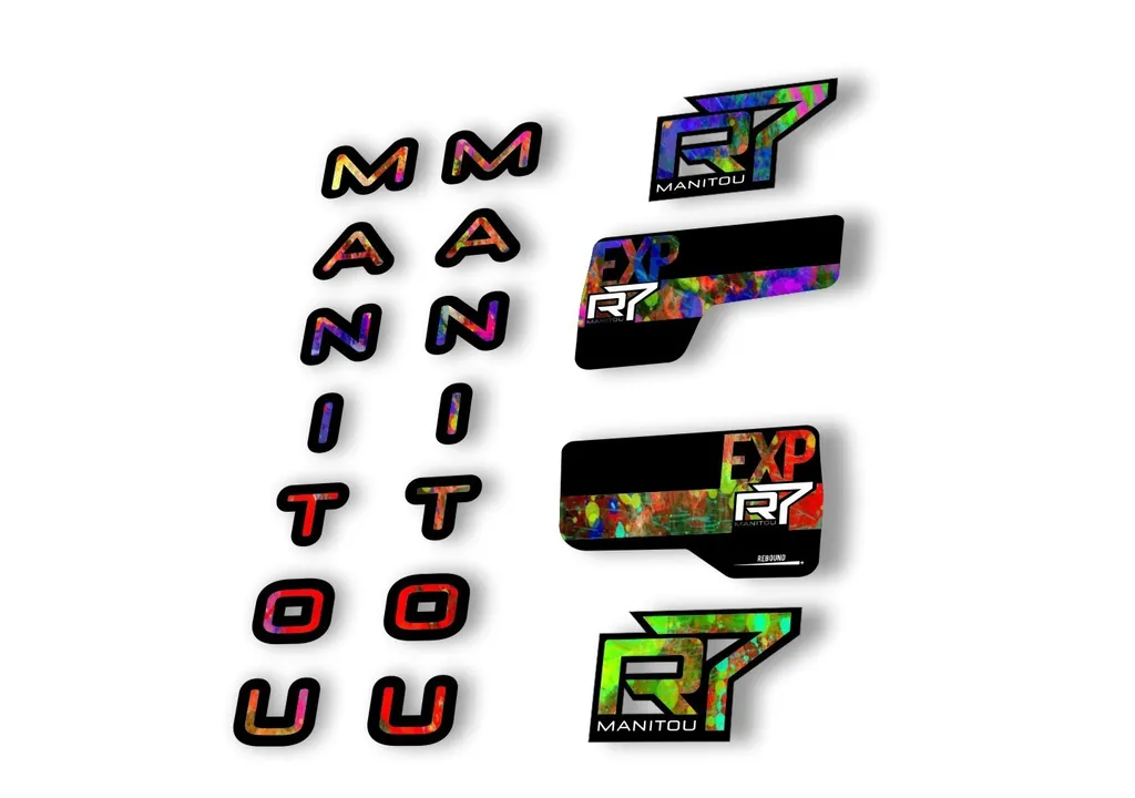 Manitou R7 Expert 2020 Fork Suspension Decal Kit Sticker Set Oil Slick - 1