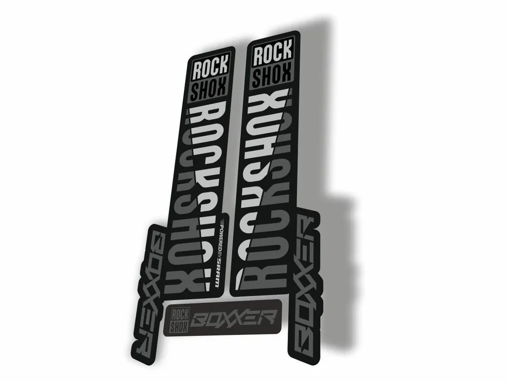 Rock Shox BOXXER 2019 Mountain Bike Cycling Decal Kit Sticker Adhesive Gray - 1