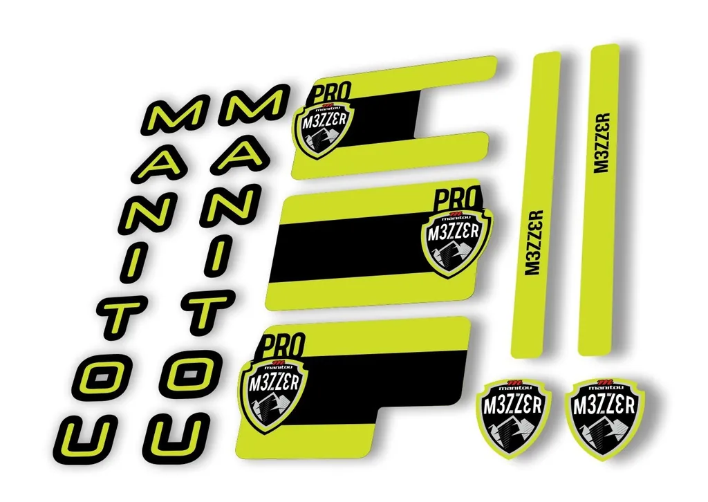 Manitou Mezzer Pro 2020 Fork Suspension Decal Kit Sticker Set Lime Green - 1