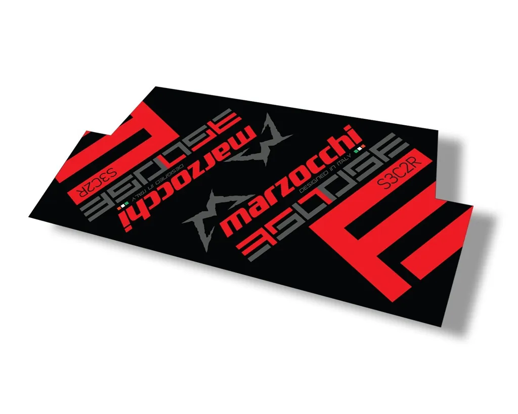Marzocchi 350 S3C2R 2018 Rear Shock Sticker Decal Kit Adhesive Red - 1