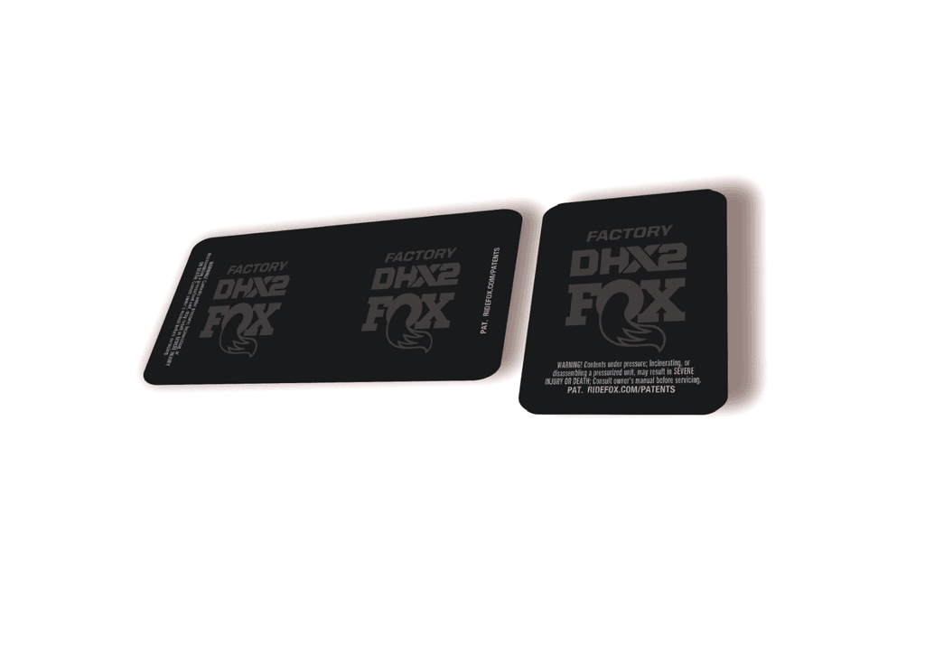 FOX DHX2 Factory 2026 Rear Shock Decal Sticker Kit Adhesive Gray - 1