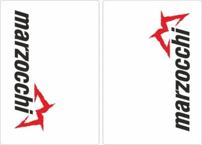 Marzocchi Suspension Bike Upper Fork Decal Sticker Graphic Set Adhesive White - 1