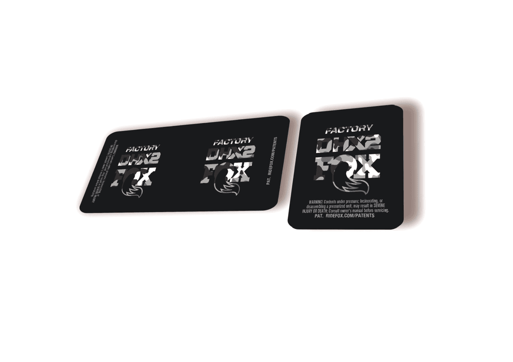 FOX DHX2 Factory 2026 Rear Shock Decal Sticker Kit Adhesive White Camo - 1