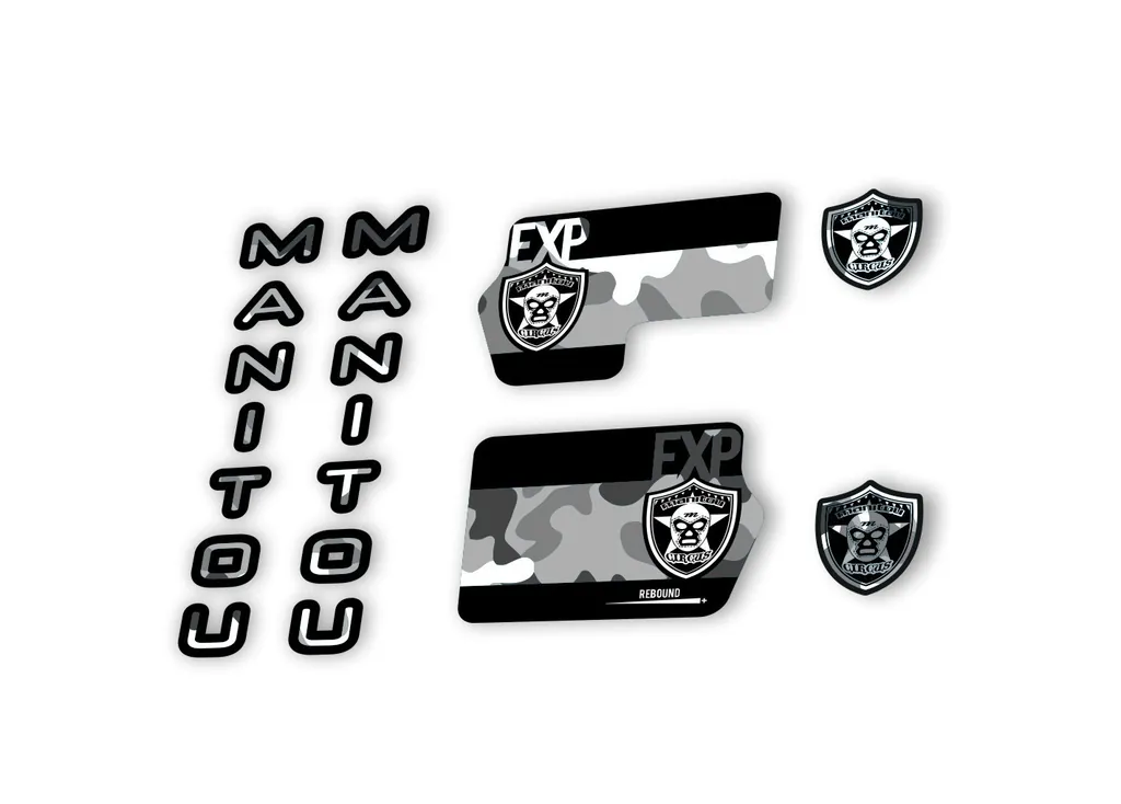 Manitou Circus Expert 2020 Fork Suspension Decal Kit Sticker White Camo - 1