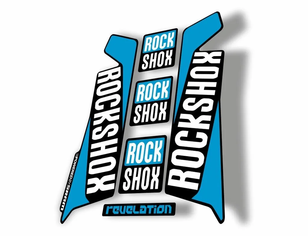 Rock Shox REVELATION 2016 Mountain Bike Cycling Decal Kit Sticker Adhesive Blue - 1