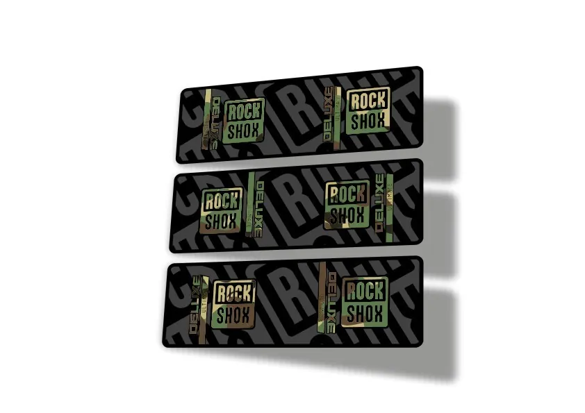 Rock Shox 2023 Deluxe Ultimate Rear Shock Decal Sticker Adhesive Set Camo - 1