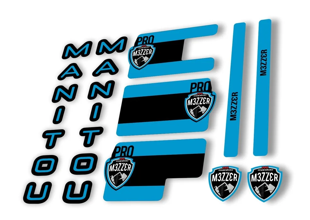 Manitou Mezzer Pro 2020 Fork Suspension Decal Kit Sticker Set Blue - 1
