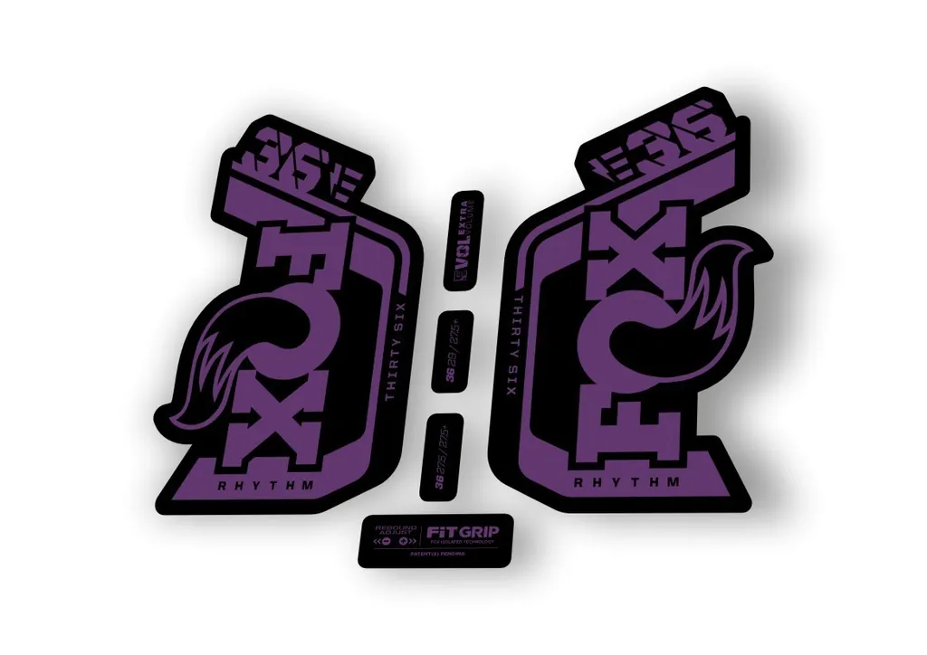 Fox 36 Rhythm E Bike 2024Fork Suspension Factory Decal Sticker Adhesive Purple - 1