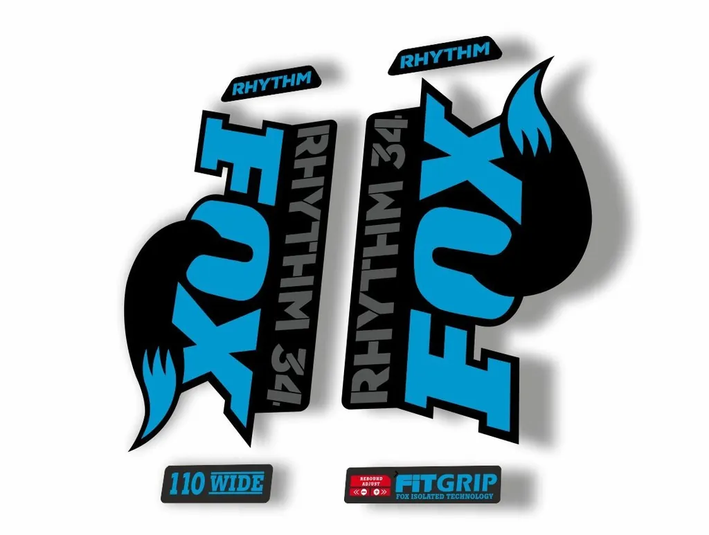 FOX 34 Rhythm 2018 Forks Suspension Factory Decal Sticker Adhesive Blue Gray - 1