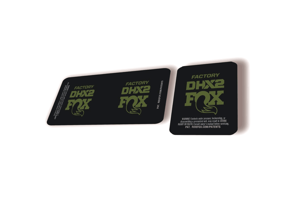 FOX DHX2 Factory 2026 Rear Shock Decal Sticker Kit Adhesive Olive - 1