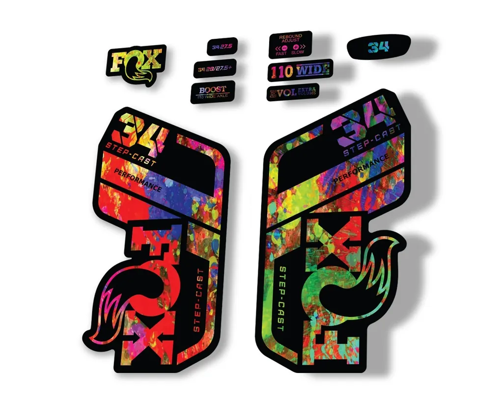 FOX 34 Performance SC 2021 Forks Suspension Factory Decal Sticker Oil Slick - 1