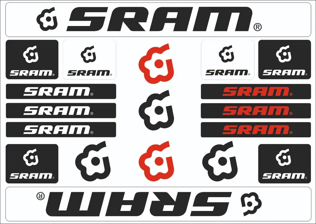 Bicycle Vinyl Stickers – Compatible with SRAM Bikes – Black - 1