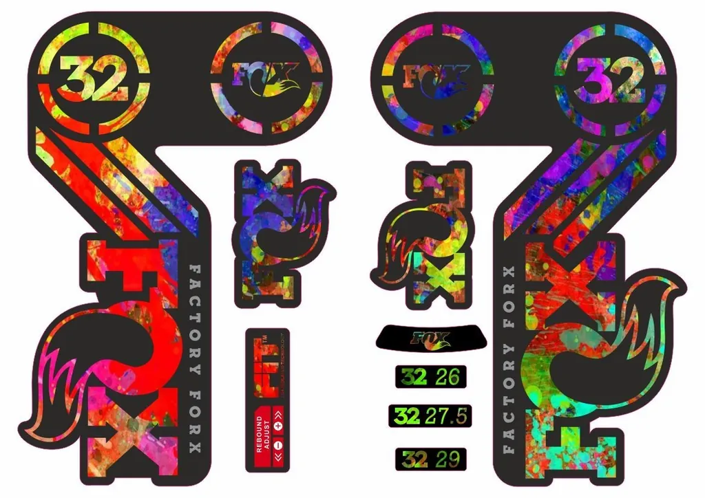 FOX 32 Heritage 2015 Fork Suspension Factory Decal Sticker Adhesive Oil Slick - 1