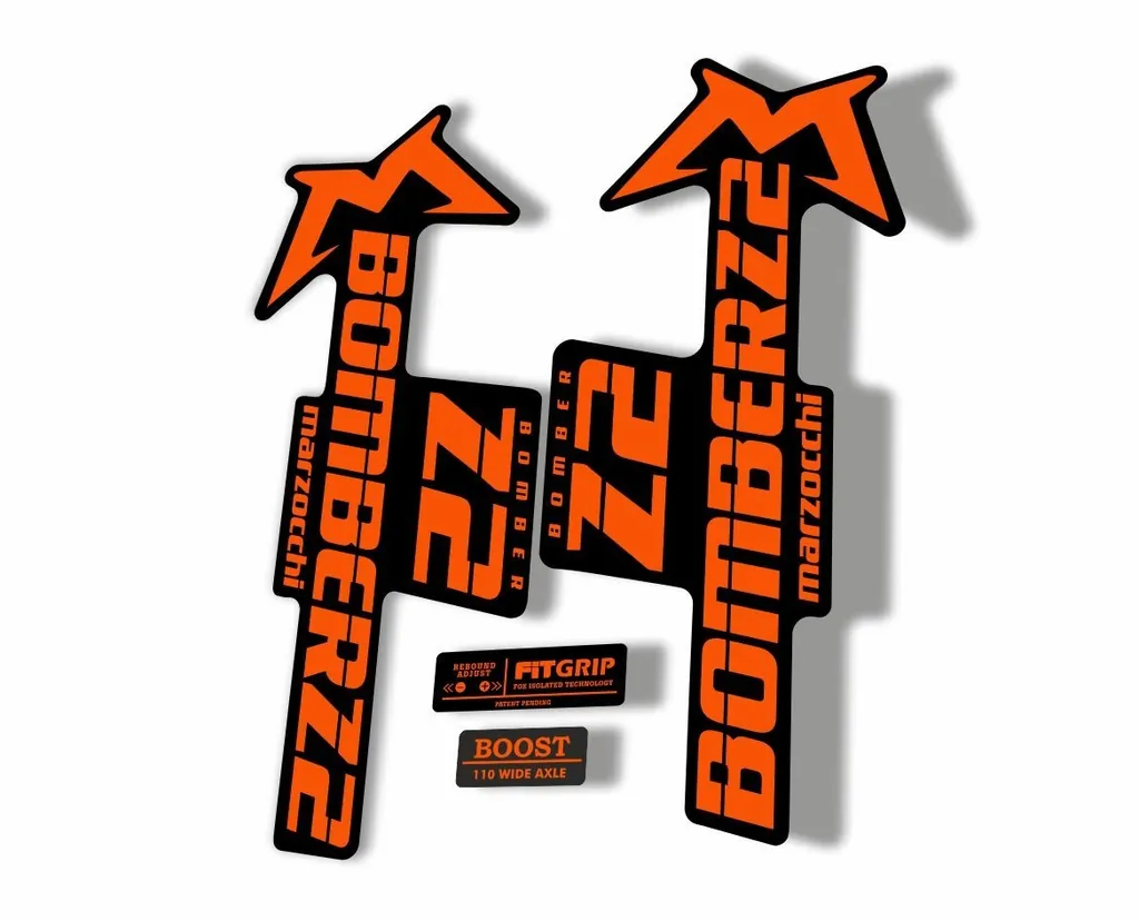 Marzocchi Bomber Z2 2020 Fork Suspension Sticker Decal Kit Adhesive Orange - 1