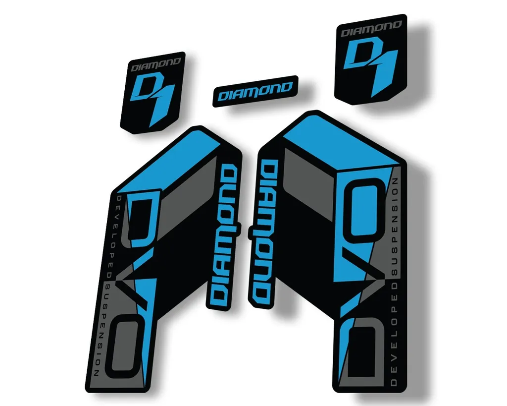 DVO Diamond Developed D1 2020 Fork Suspension Sticker Factory Decal Blue - 1