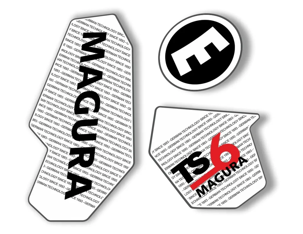 MAGURA TS6 Suspension Decal Kit Sticker Adhesive Aufkleber White - 1