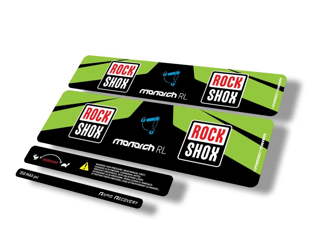 Rock Shox MONARCH RL 2016 Rear Shock Suspension Decal Sticker Adhesive Green - 1