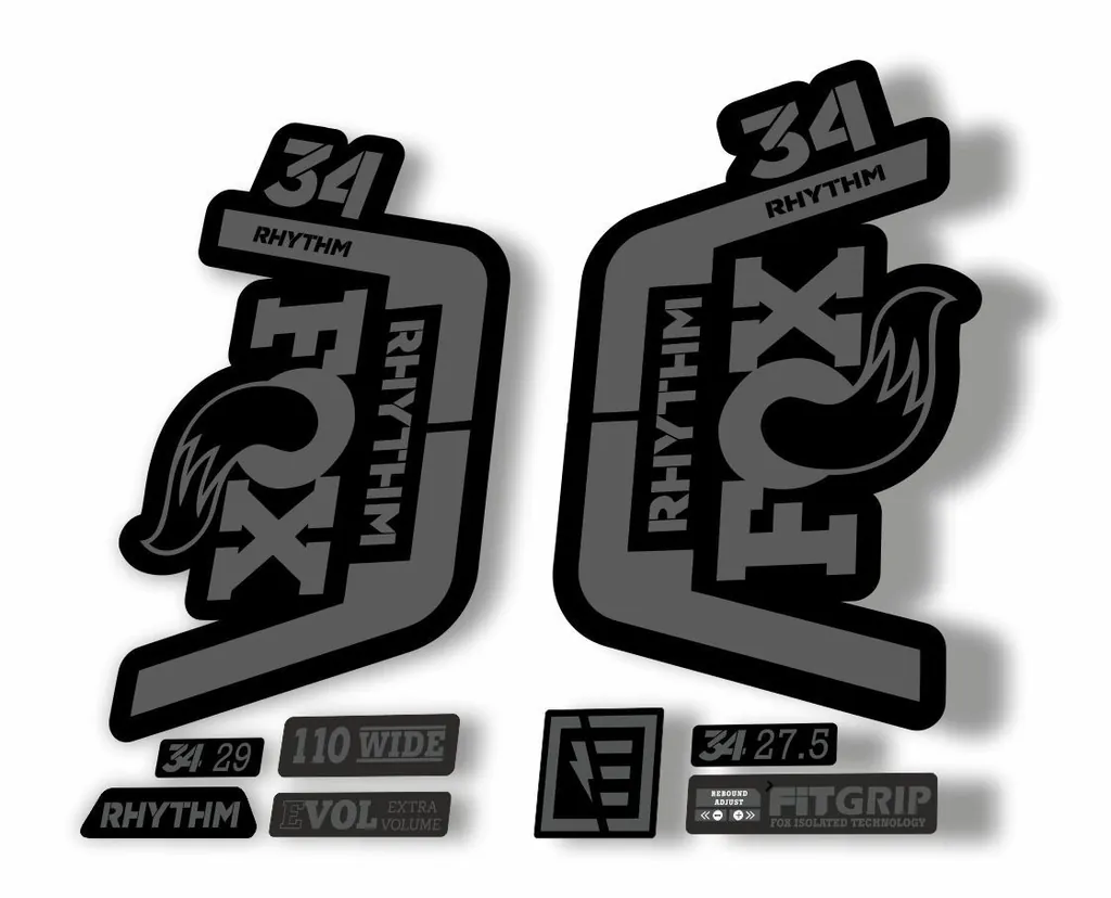 FOX 34 Rhythm 2019 Forks Suspension Factory Decal Sticker Adhesive Gray - 1