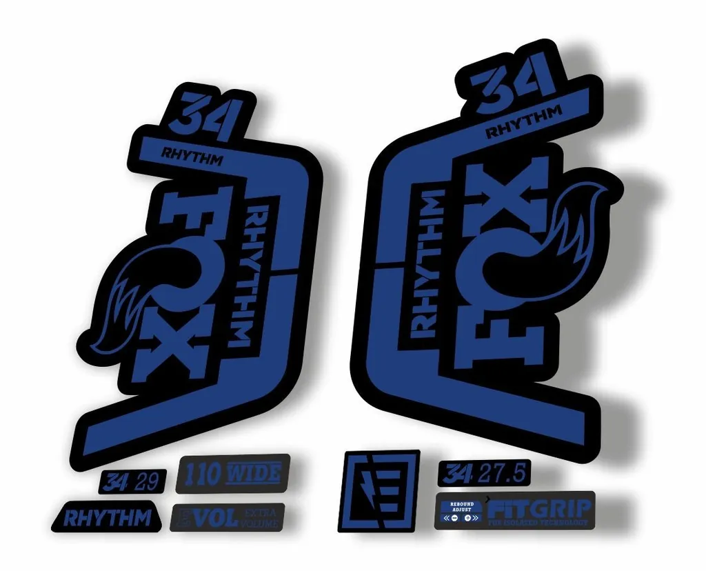 FOX 34 Rhythm 2019 Forks Suspension Factory Decal Sticker Adhesive Dark Blue - 1