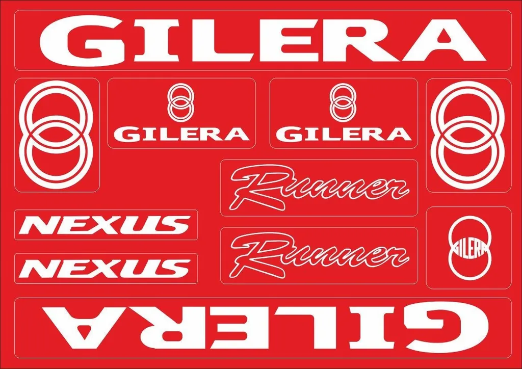Gilera Runner Nexus Motorcycle Decals Stickers Bike Graphic Set Vinyl Logo Red - 1
