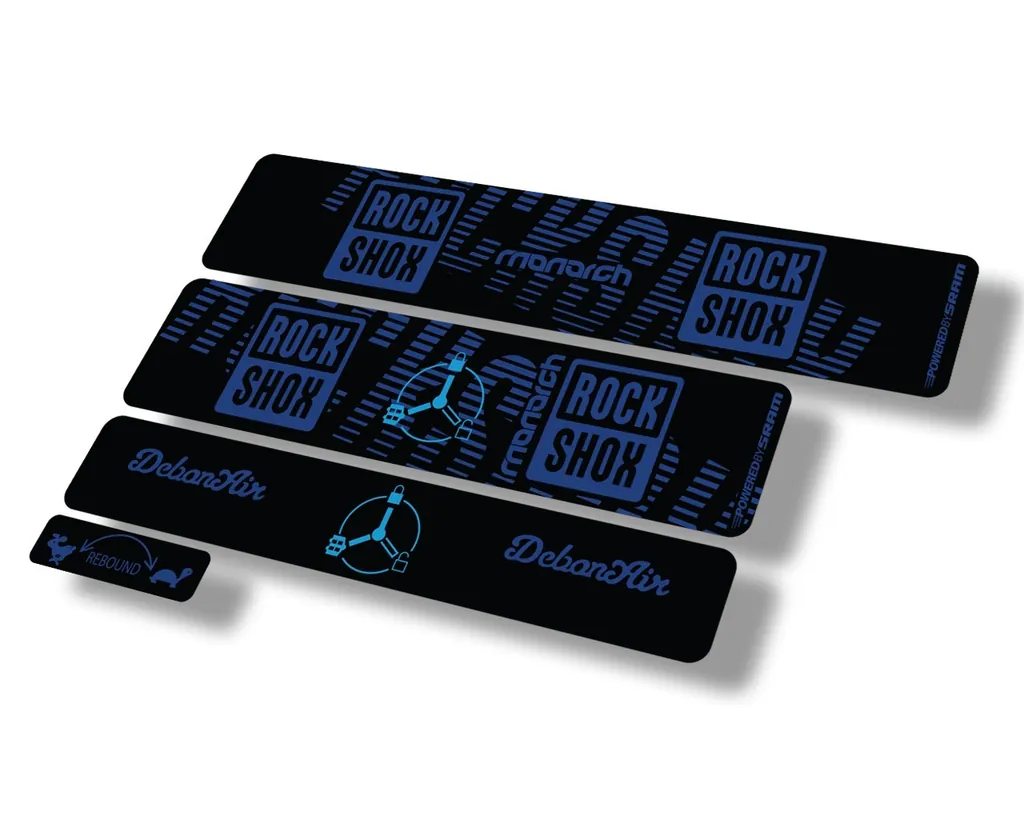 Rock Shox MONARCH 2020 RT3 Rear Shock Decal Sticker Adhesive Set Dark Blue - 1