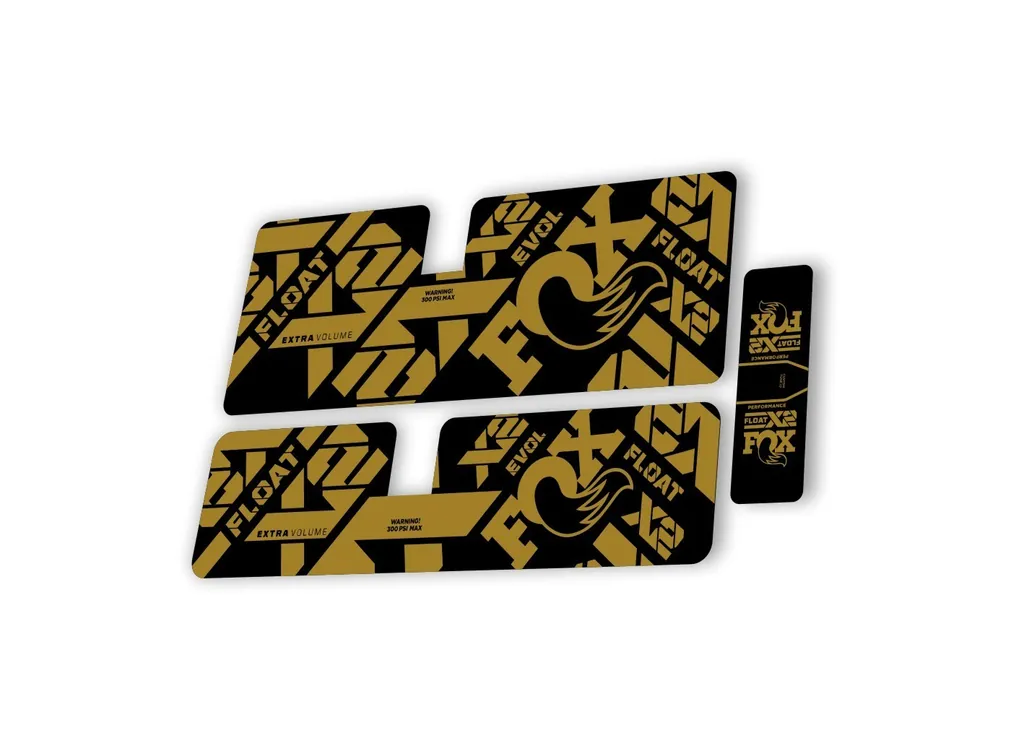 FOX Float X2 Performance 2021 Rear Shock Suspension Sticker Decal Kit Gold - 1