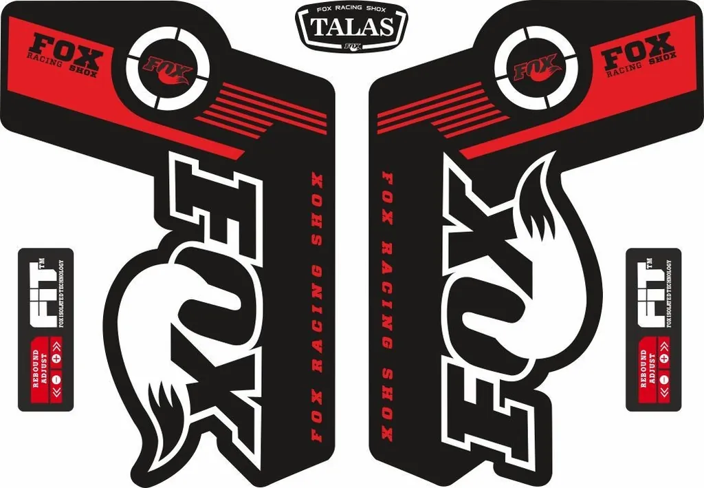 FOX TALAS Forks / Suspension Factory Style Decal Kit Sticker Adhesive Set Red - 1
