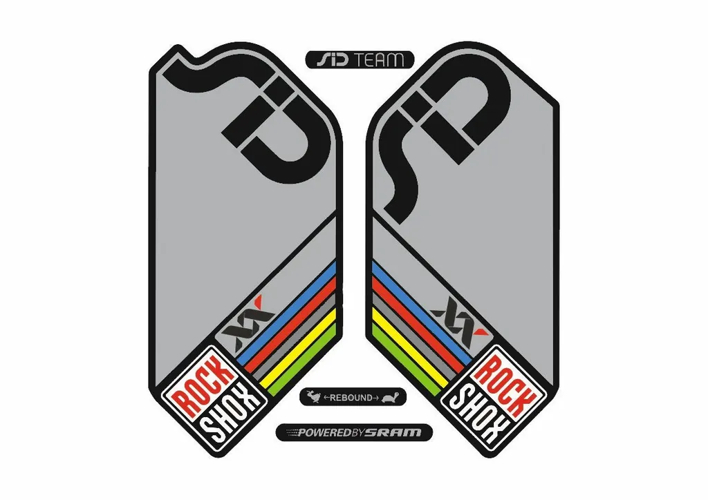 Rock Shox SID UCI Mountain Bike Cycling Factory Style Decal Kit Sticker Black - 1