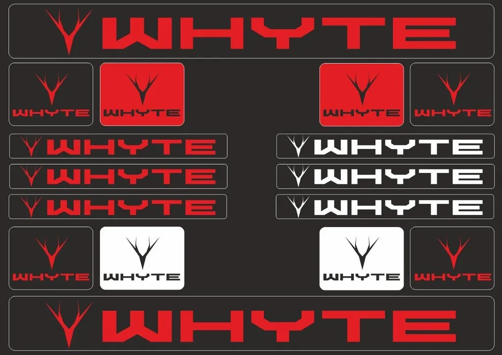 Vinyl Bike Stickers – Compatible with WHYTE Bikes – Red - 1