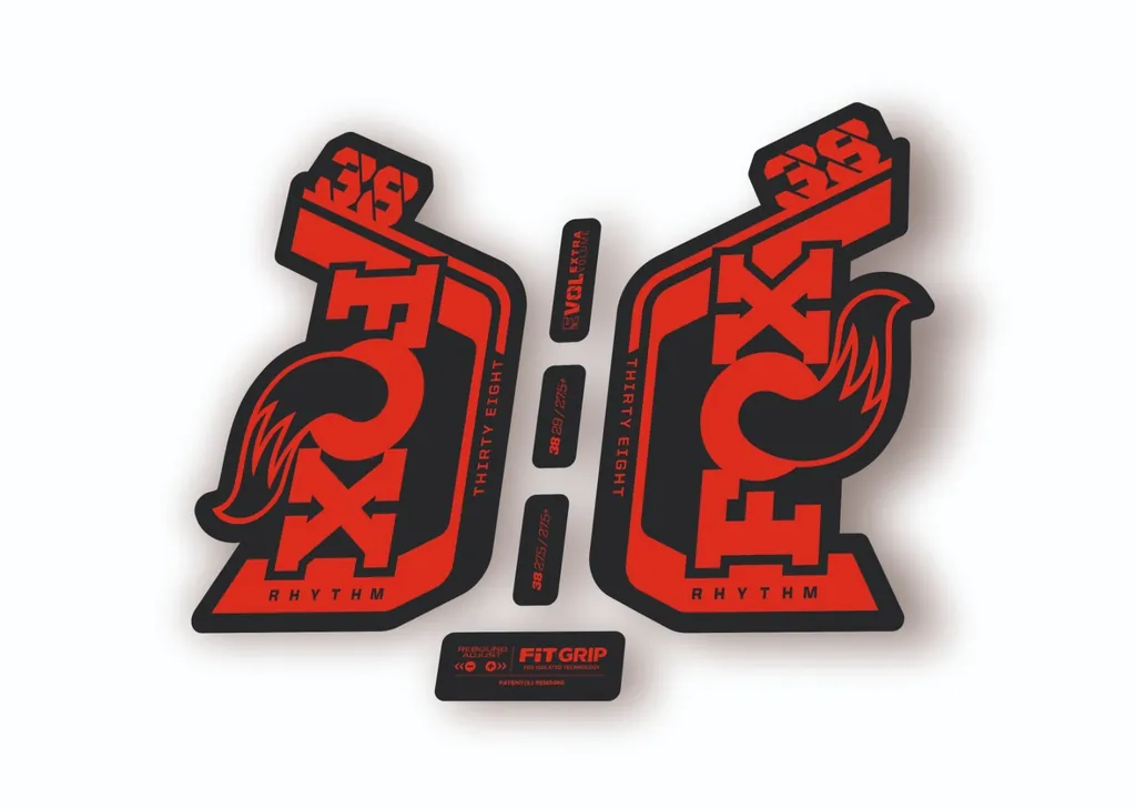 Fox 38 Rhythm 2024 Fork Suspension Factory Decal Sticker Adhesive Red - 1