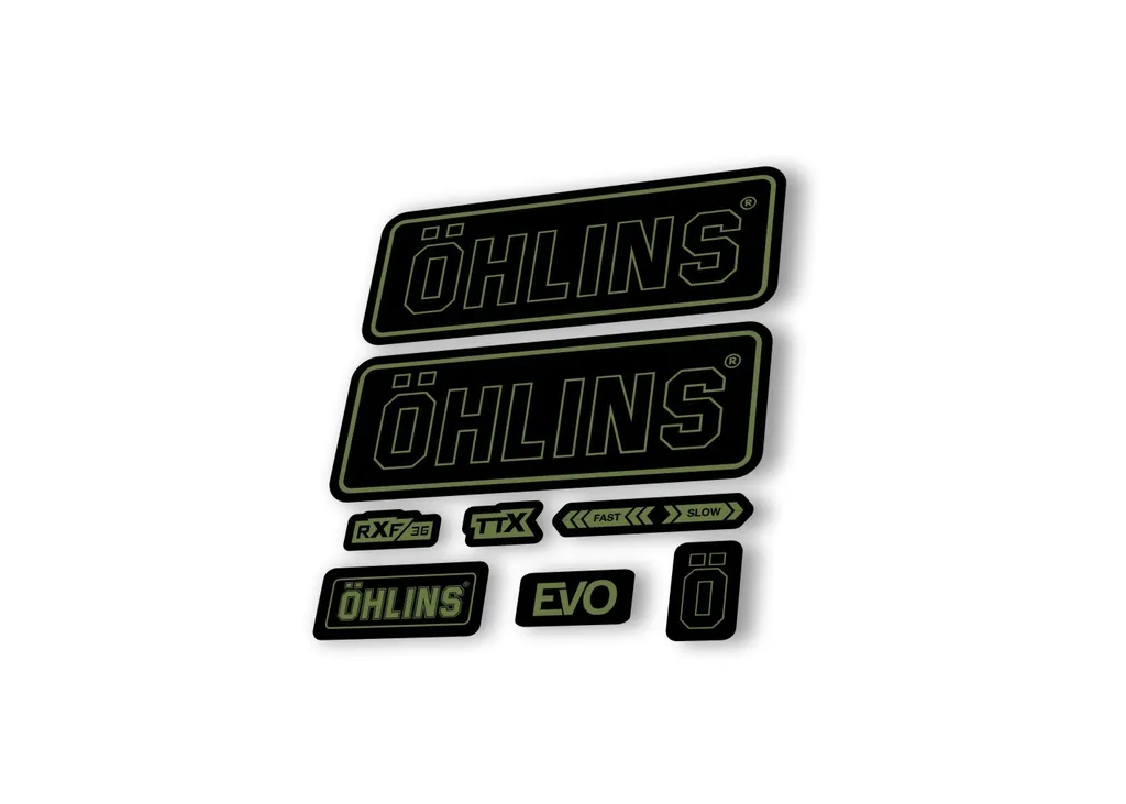Ohlins RXF36 EVO 2018 Rear Shock Decal Mountain Bike Cycling Sticker Olive - 1