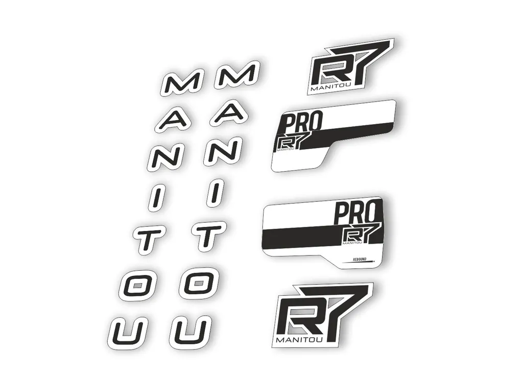 Manitou R7 Pro 2020 Fork Suspension Decal Kit Sticker Set Black - 1