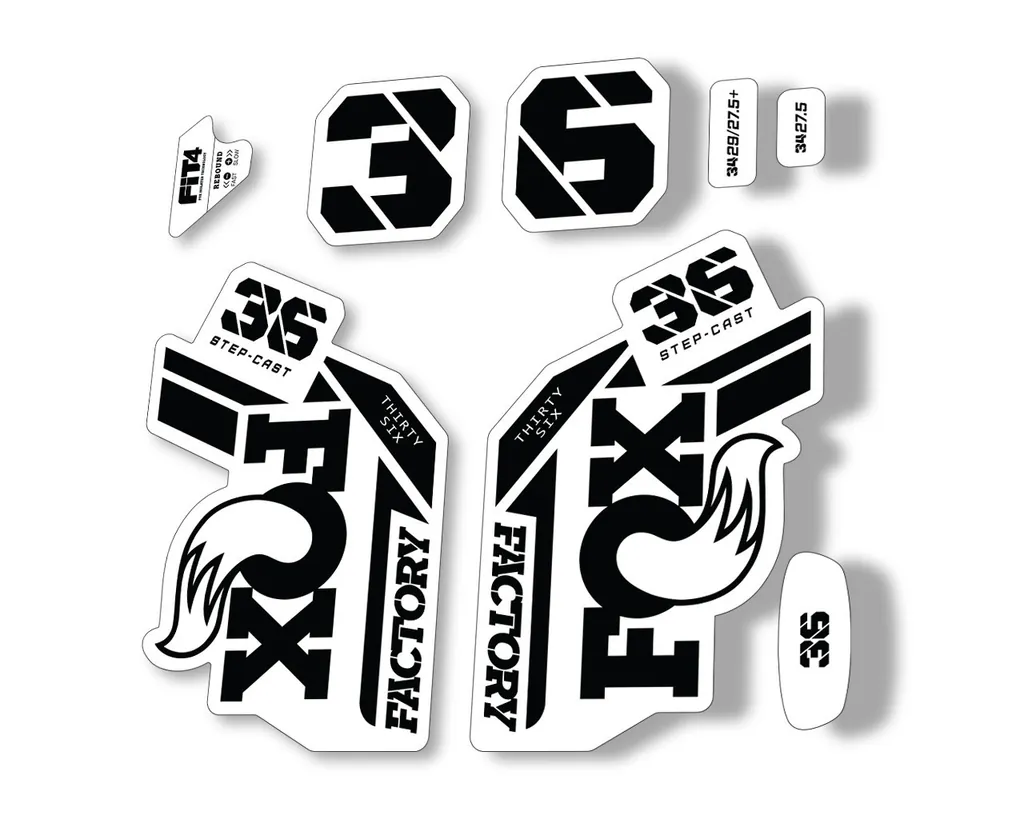 FOX 36 Step Cast SC 2021 Factory Fork Decals Suspension Sticker Adhesive Black - 1