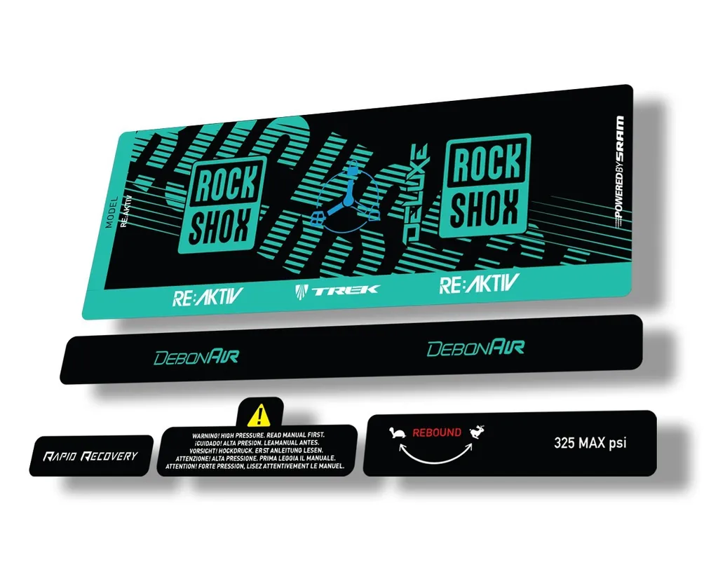 Rock Shox Deluxe RT3 RE AKTIV 2020 Rear Shock Decal Sticker Set Dolphin - 1
