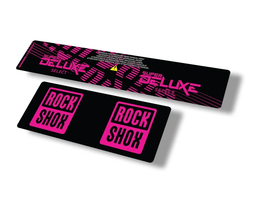 Rock Shox 2021 Super Deluxe Select Rear Shock Decal Sticker Adhesive Set Pink - 1