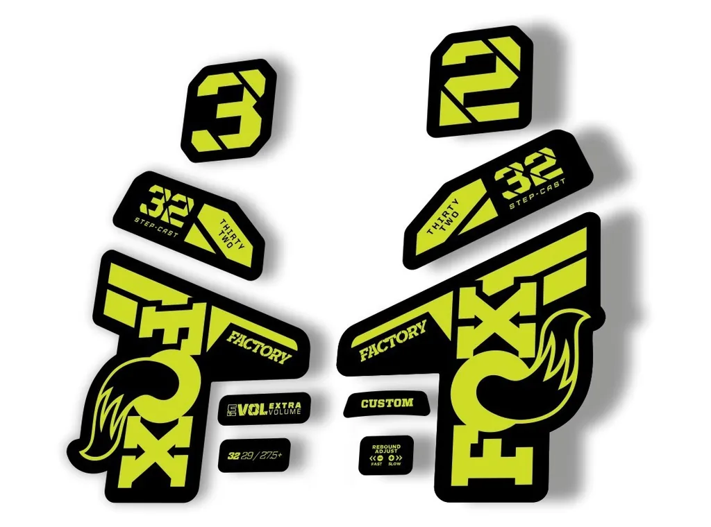 Fox 32 Factory 2021 Fork Suspension Decal Sticker Adhesive Lime Green - 1