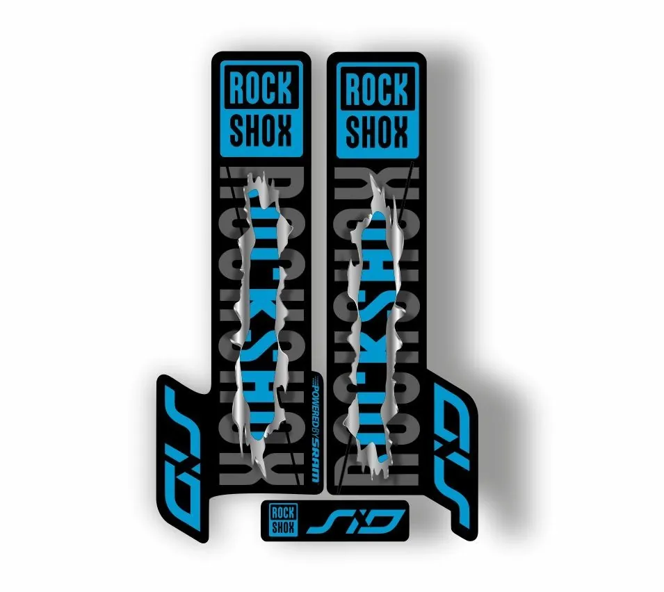 Rock Shox SID 2018 Mountain Bike Cycling Decal Kit Sticker Adhesive Metal Torn - 1