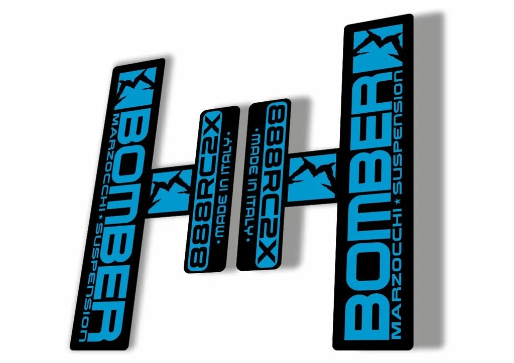 Marzocchi Bomber 888 RC2X 2006 Fork Suspension Sticker Decal Kit Adhesive Blue - 1
