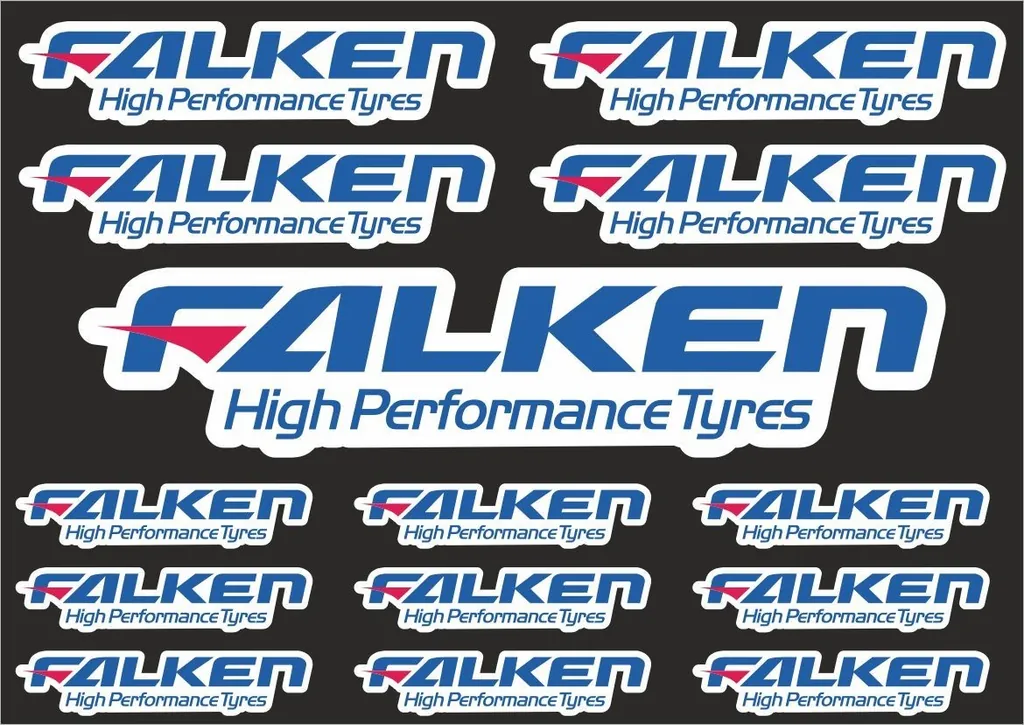 FALKEN TYRES Decal Set Quality Sticker Vinyl Graphic Logo Adhesive Kit 14 Pcs - 1