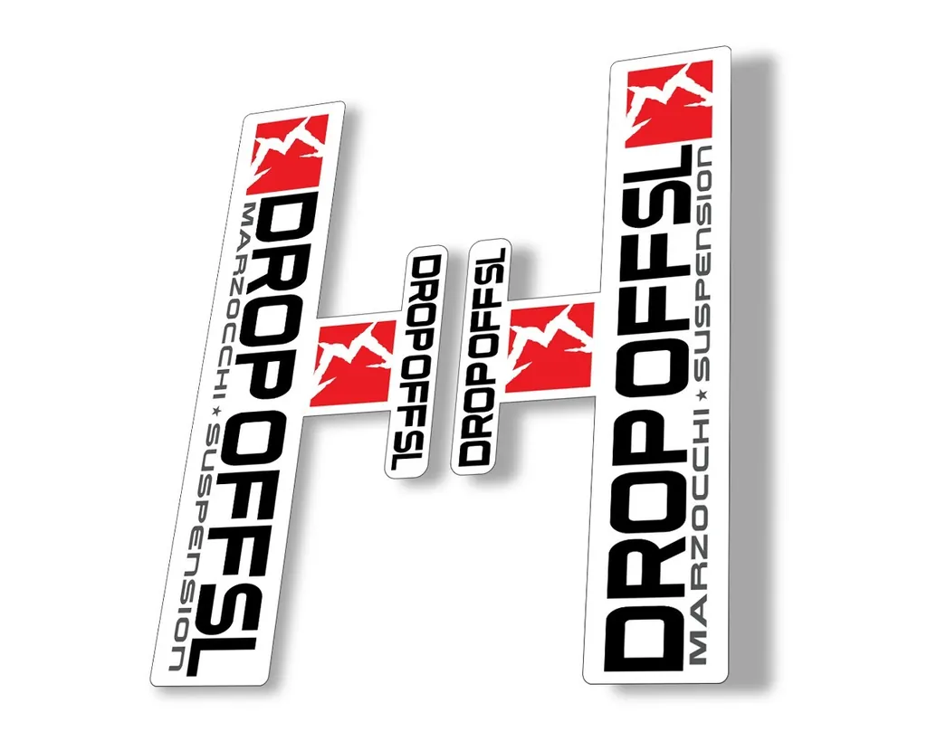 Marzocchi Drop Off SL Suspension Sticker Decal Kit Adhesive Black-Red - 1