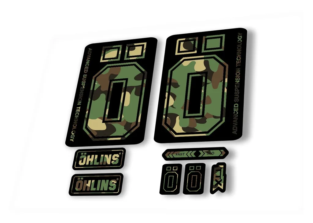 Ohlins DH38 2019 Fork Decal Mountain Bike Cycling Sticker Adhesive Camo - 1