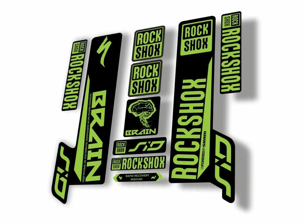 Rock Shox SID Brain 2018 Mountain Bike Cycling Decal Sticker Adhesive Green - 1