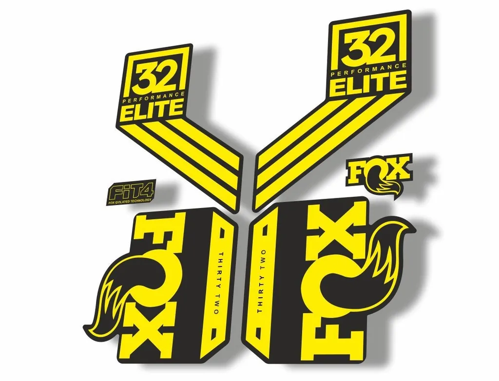 FOX 32 Elite Performance 2017-18 Fork Suspension Factory Decal Stickers Yellow - 1