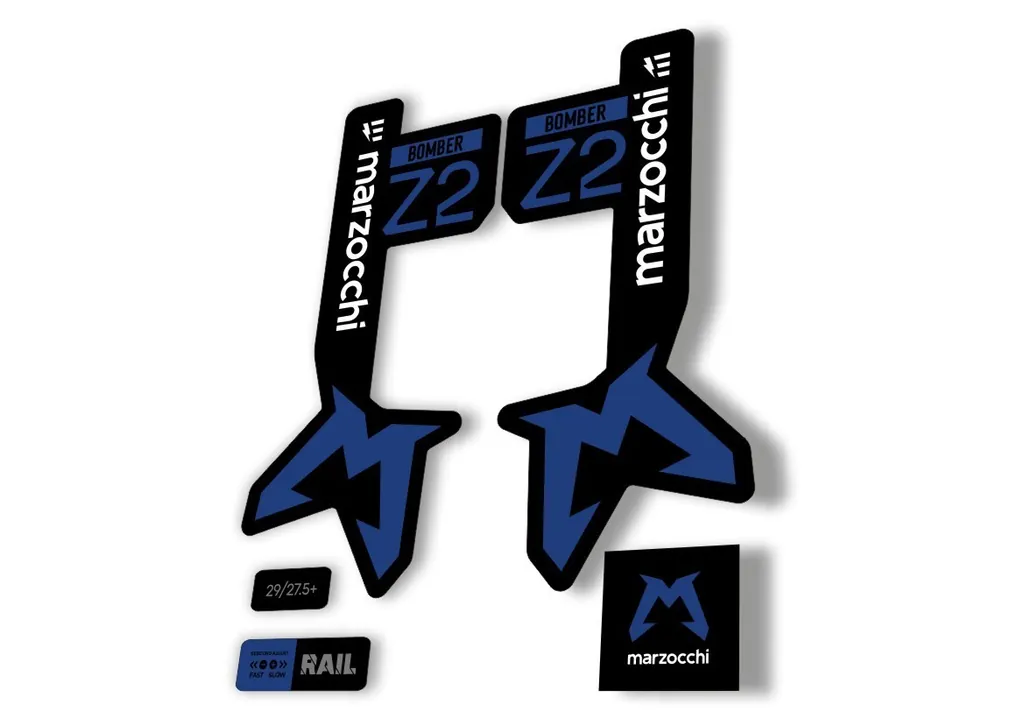 Marzocchi Bomber Z2 Eoptimized 2025 Fork Suspension Sticker Decal Kit Dark Blue - 1